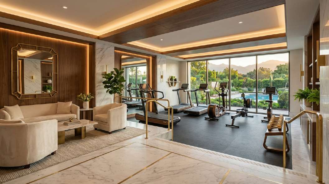 Luxury fitness lounge